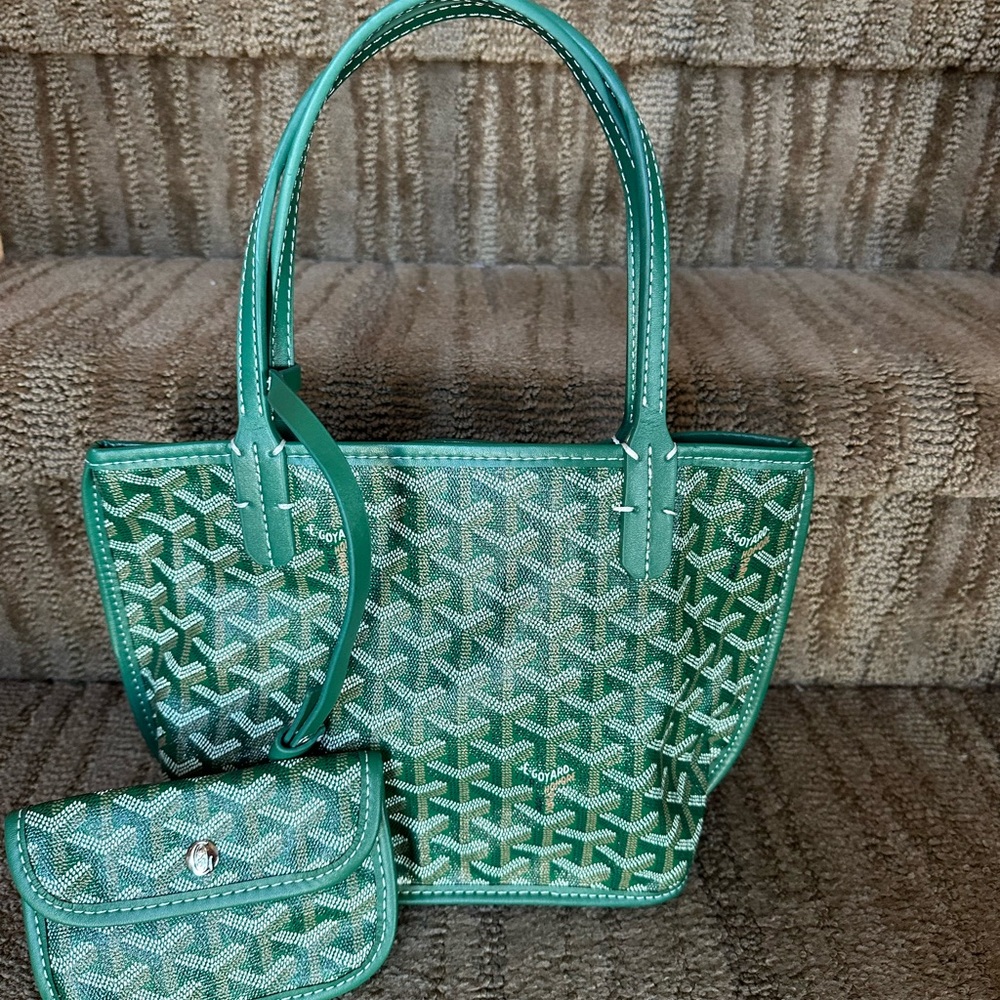 NEW Fashion Green Tote and Pouch Set SMALL
